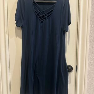 Casual Comfy Navy Blue Dress